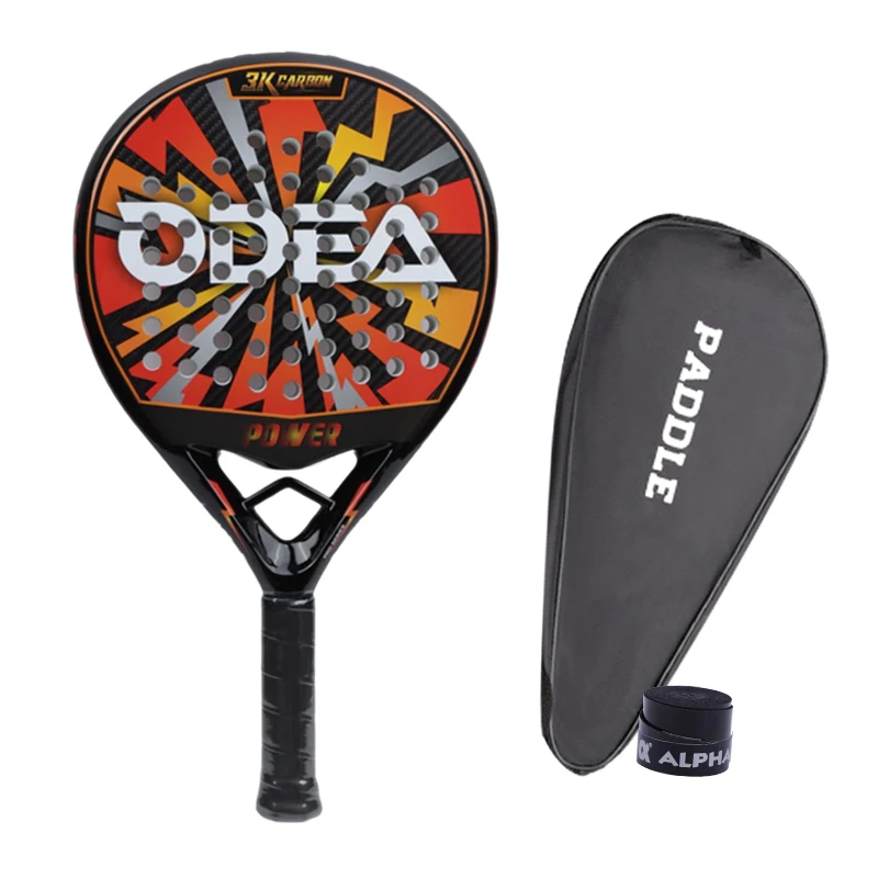 (Spot) 2022 New ODEA Racket Pala Padel 3K Carbon Shot Fiber Tennis Racket Outdoor Sports Unisex Equipment With Overgrip + Bag