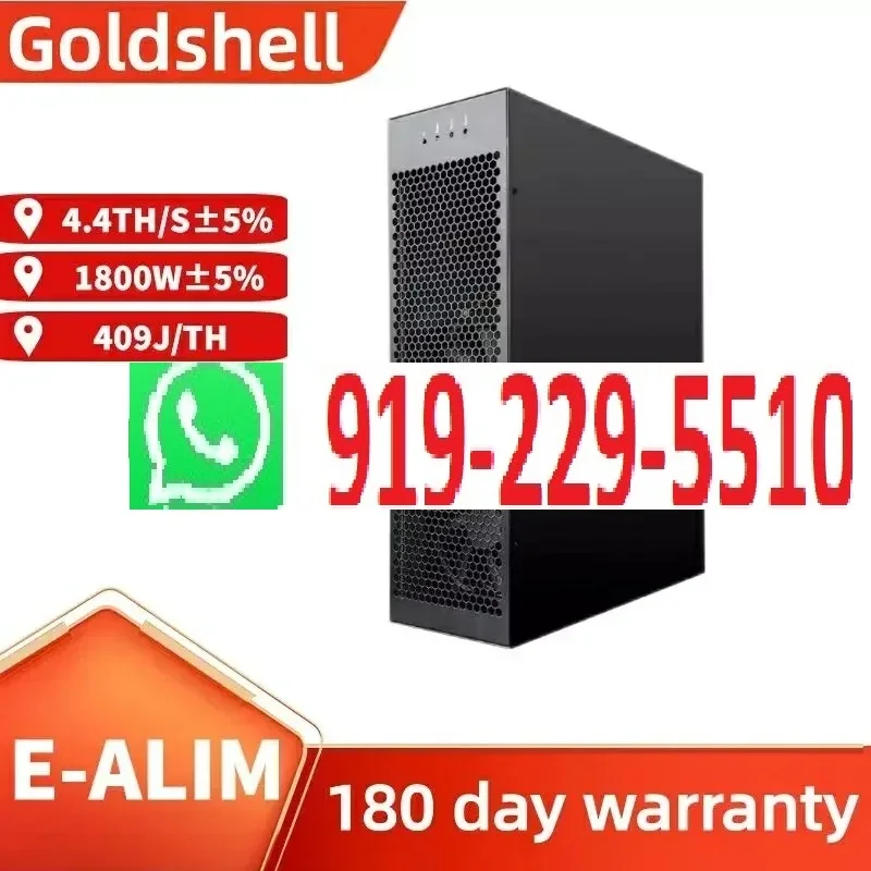 FREE SHIPPING ! BUY 10 GET 6 FREE Goldshell E-AL1M 4.4TH 1800W ALPH Black 3 Algorithm with PSU In Stock