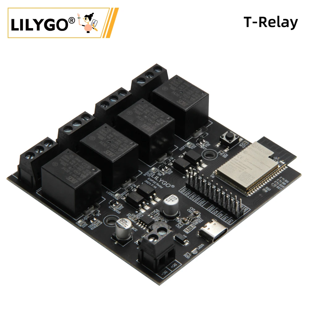 LILYGO® TTGO T-Relay ESP32 -módulo inalámbrico t-relay ESP32, 5V CC, 4 grupos, placa de desarrollo de relé, 4MB, Flash, WiFi, Bluetooth, Control