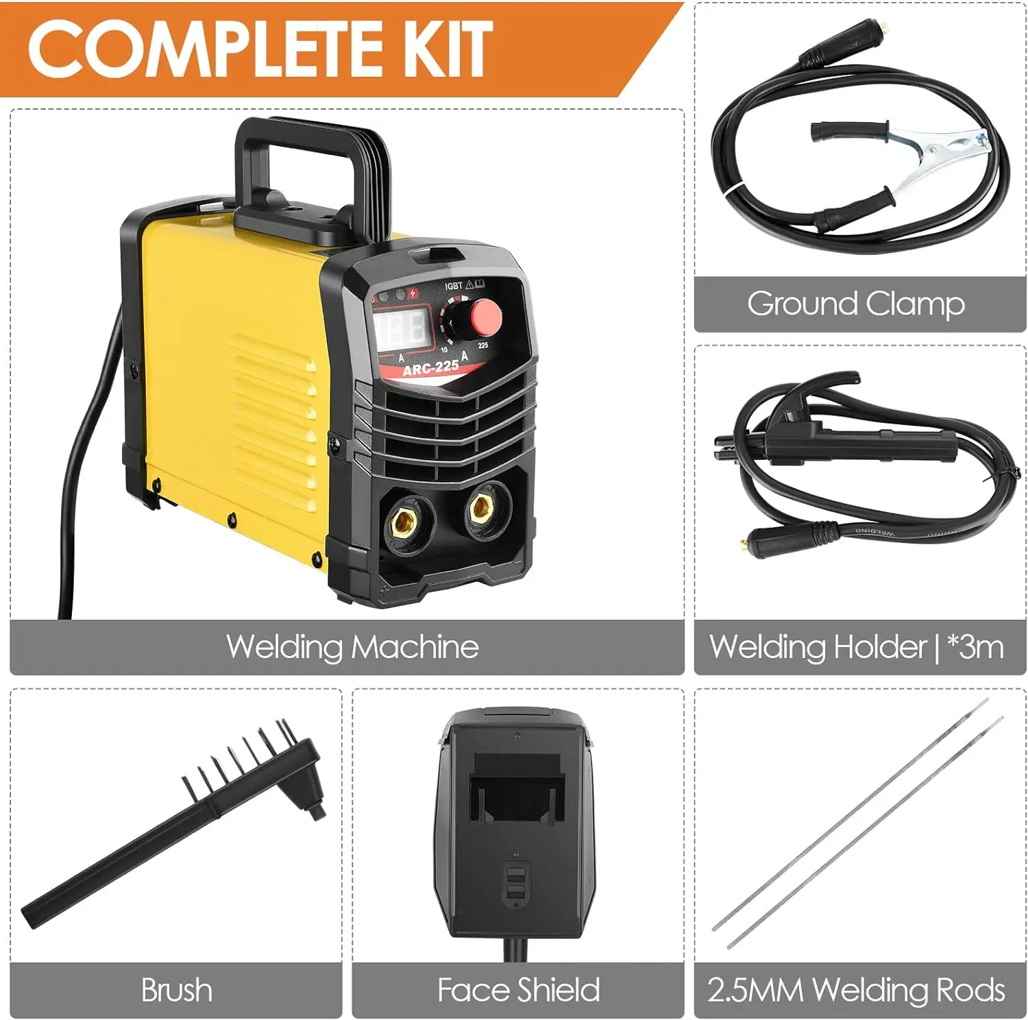 New 220V ARC 225A Welding Machine All Copper Transformer Bivoltage Pass Transformer Inverter DC 3500W MMA Welder Equipment