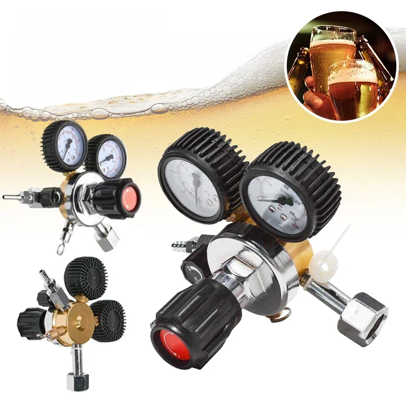 CO2 Gasfles Regulator Kooldioxide CO2 Regulators Drukregelaar Voor Drank Bier W21.8 Dubbele Gauge Regulator - afbeelding 2