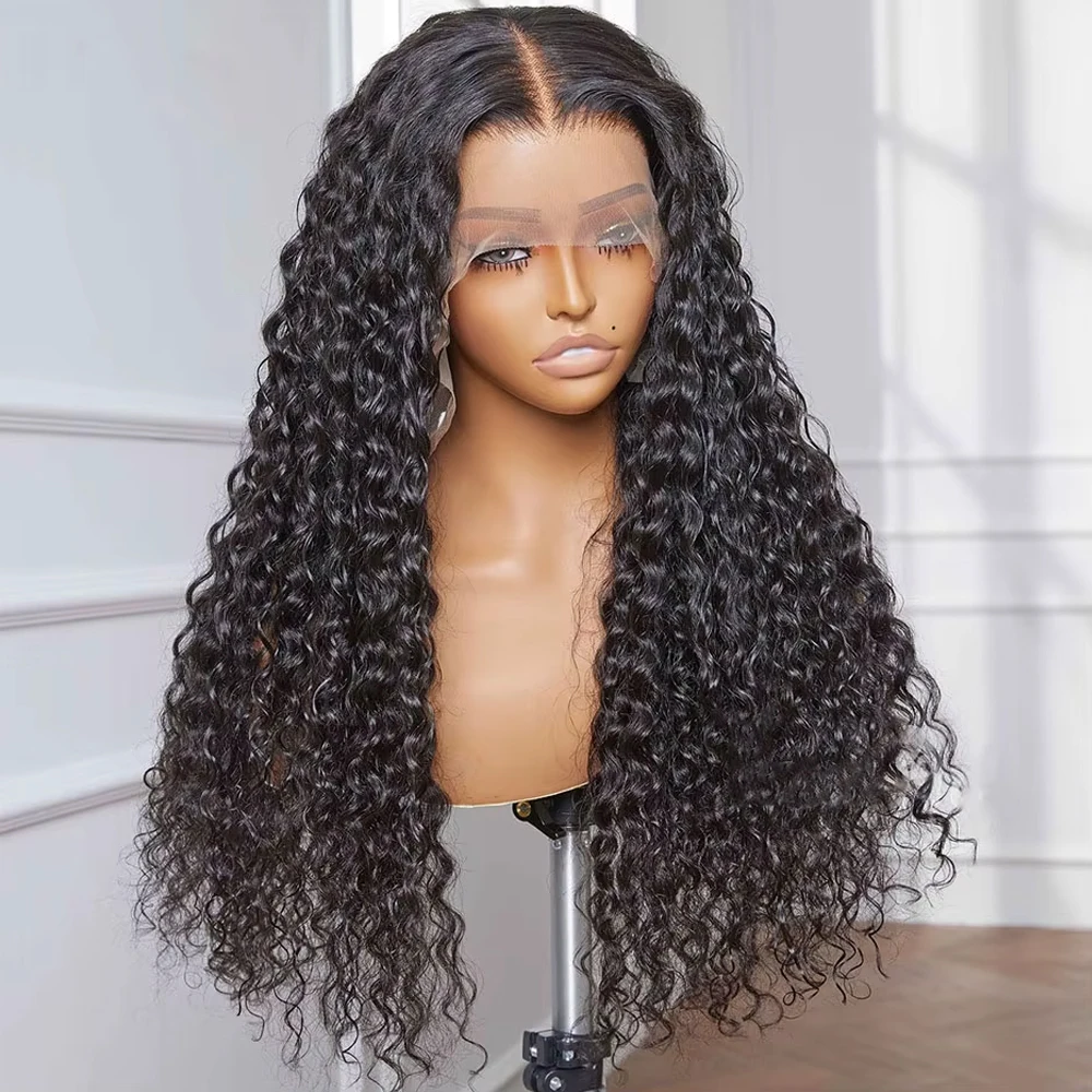 

Прозрачный 13x4 Hd кружевной фронтальный парик с глубокими вьющимися волосами, 100% необработанные бразильские девственные человеческие волосы, парики с волосами ребенка, волосы Remy