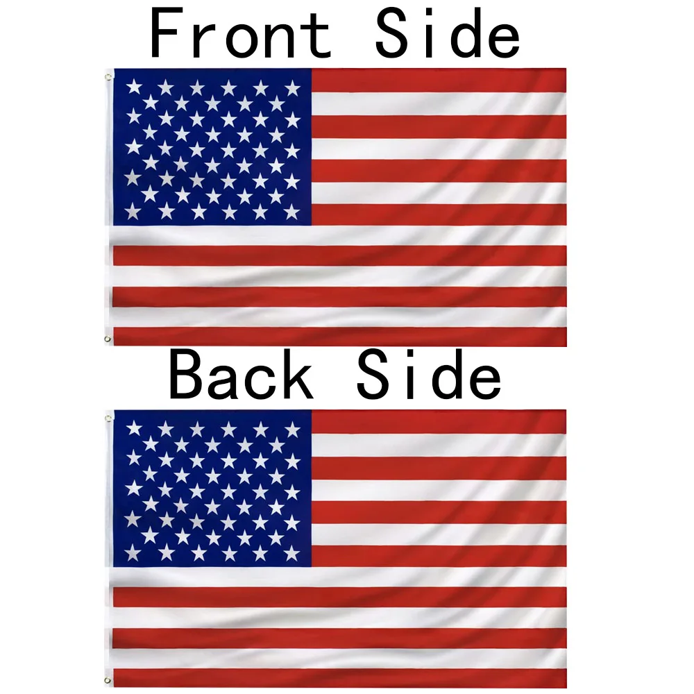 Directly Delivery 100% Polyester 2*3 FT Three-layer double-sided USA America Flags