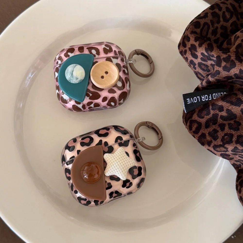 

Niche leopard print planet series headphone protective case, suitable for AirPods 4/3/2 Pro/2/4, INS style protective case