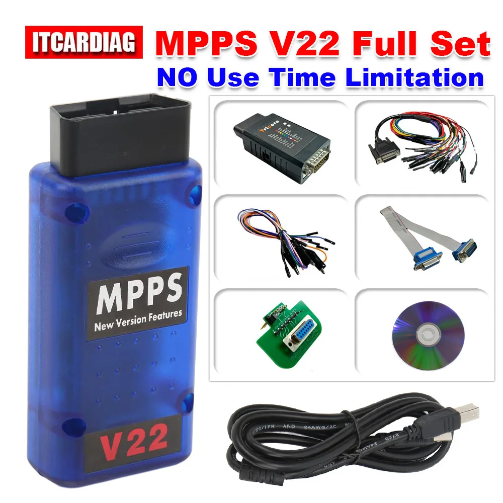 MPPS V22 Full Set MPPS Master V22.2.3.5 ECU Master MAIN+Tricore+Multiboot+Breakout Tricore Cable Chip Tuning Scanner No Limit