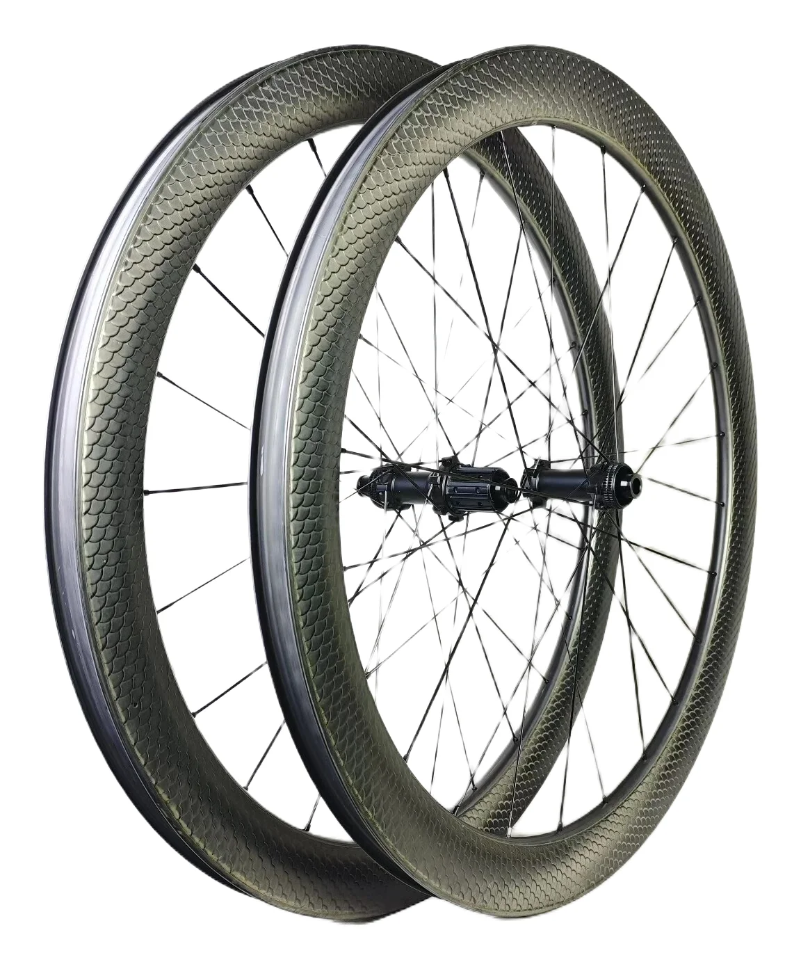 Carbon Gravel Wheelset 700c Dragon Scale Pattern 31mm External Width Tubeless Disc Brake Road Bike Carbon Wheels For Cycling