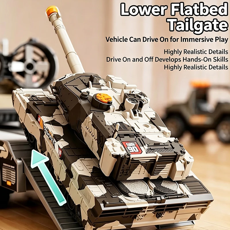 Children's Military Vehicle Toy Set with Lighting & Music Educational Missile Car Model for Boys Early Learning Gift