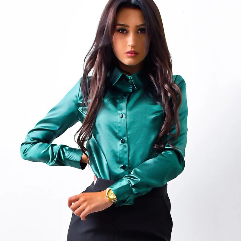 European And American Cross-Border Women\'s Fashionable And Elegant Button Up Collar Shirt