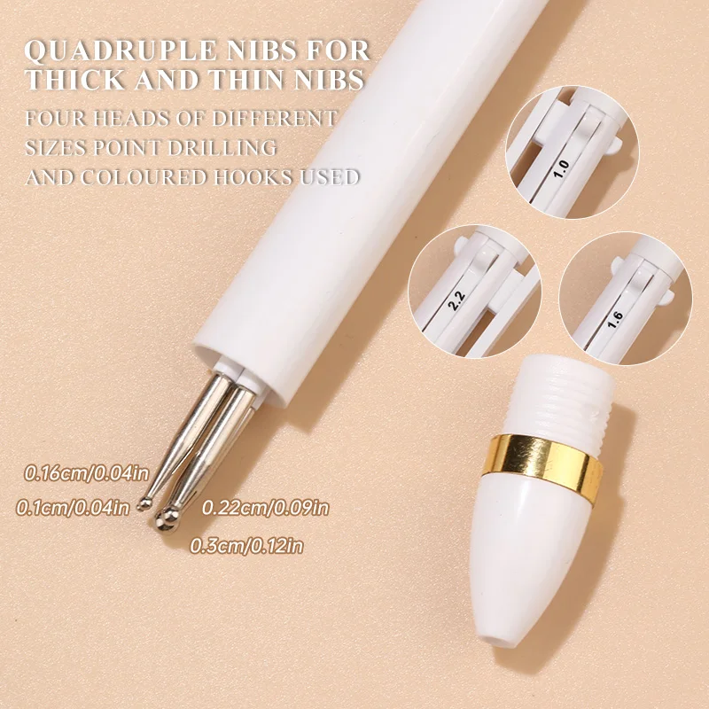 4 w 1 Końcówka do zdobienia paznokci Narzędzia do kropkowania Narzędzia do paznokci Obrotowy długopis z wiertarką Długopis do paznokci ﻿ Narzędzia do zdobienia paznokci Narzędzie obrotowe