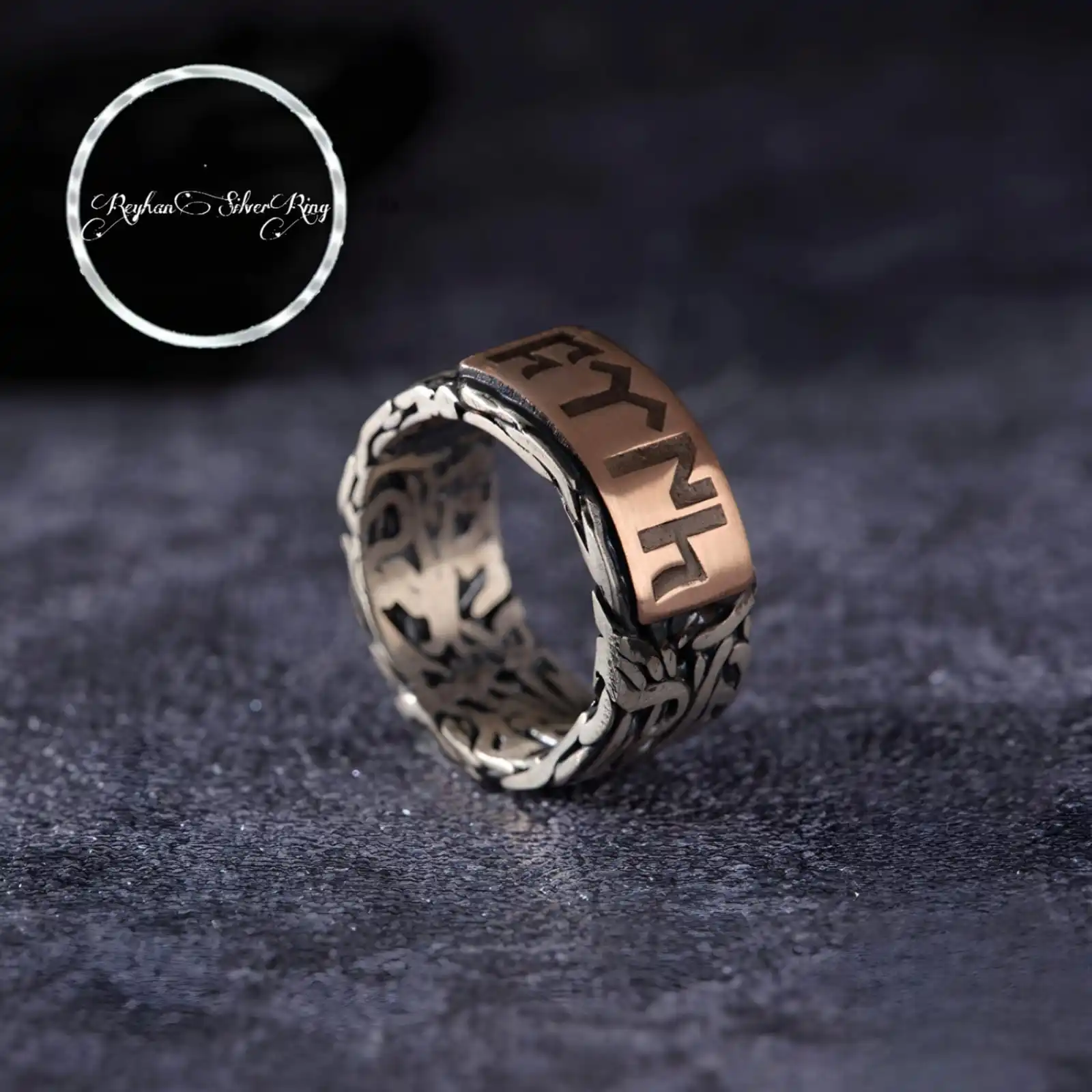 Custom Engraved Silver Rings - Turkish-inspired His and Hers Wedding Set - Gift For Him, Handmade Jewelry