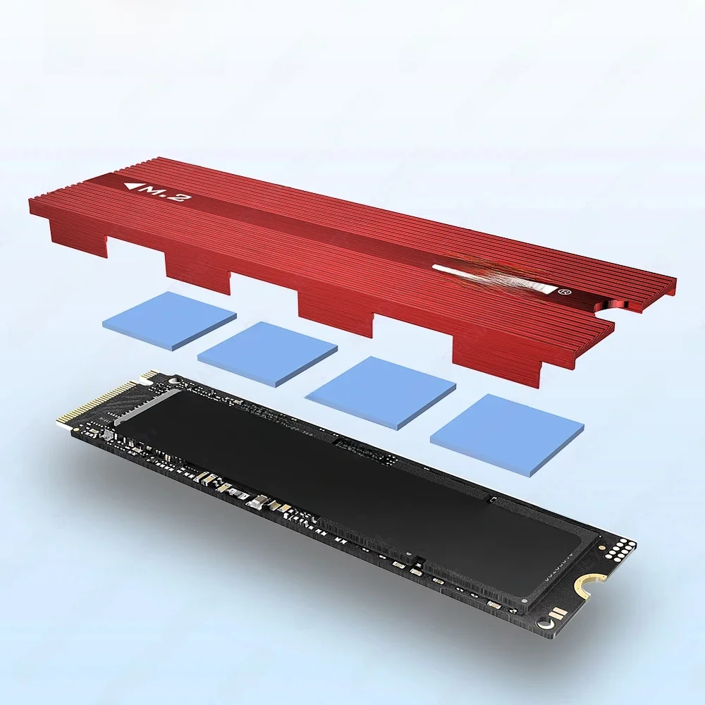 JEYI M.2 SSD Heatsink 2280 SSD Cooler Aluminum Double-Sided Heat Sink with Thermal Silicone pad for PS5/PC PCIE NVME NGFF M2 SSD