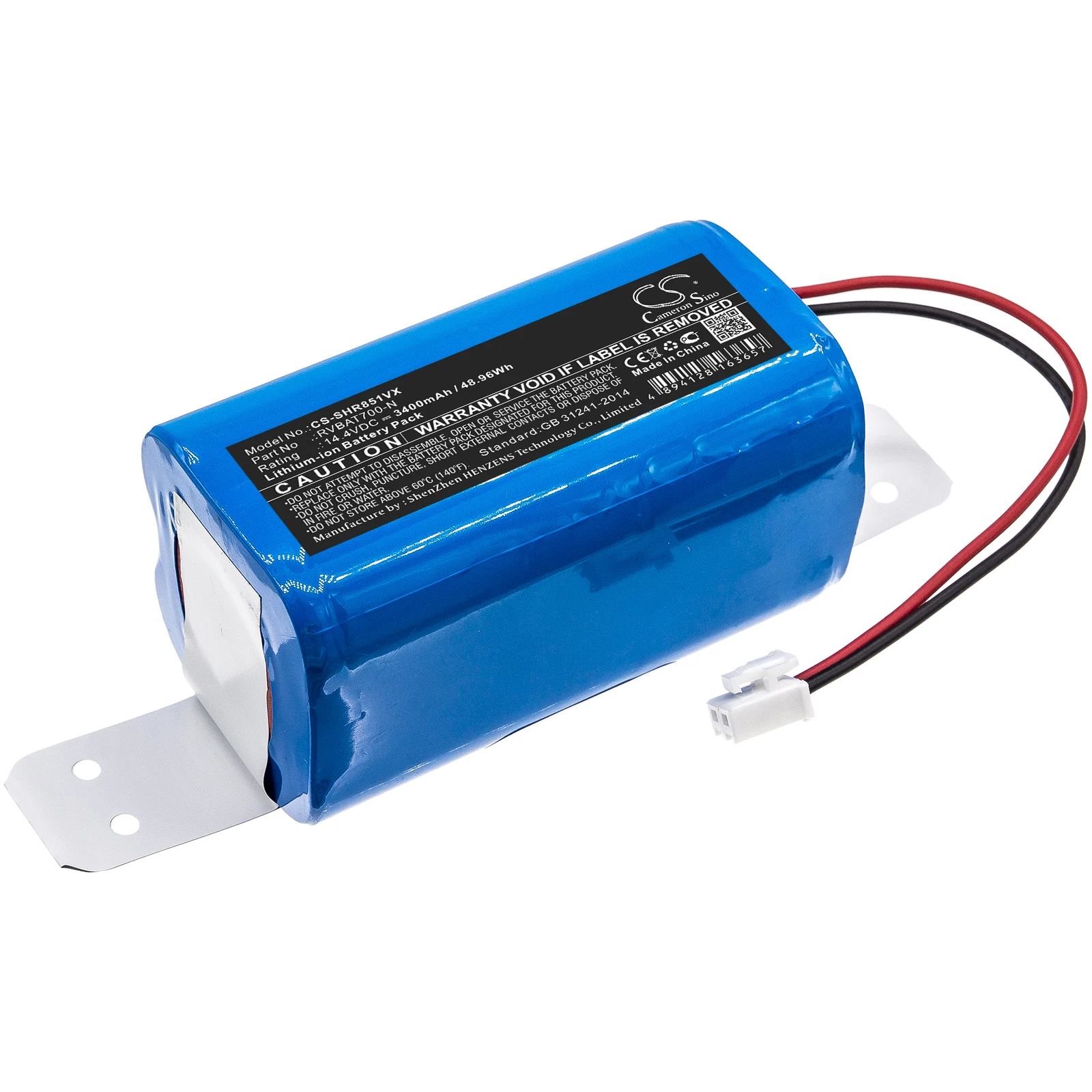3400mAh RVBAT850 Battery for Shark RV700_N, RV720_N, RV725_N, RV761, RV850, RV850BRN, RV850C, RV850WV, RV851WV, RV871, RV871C