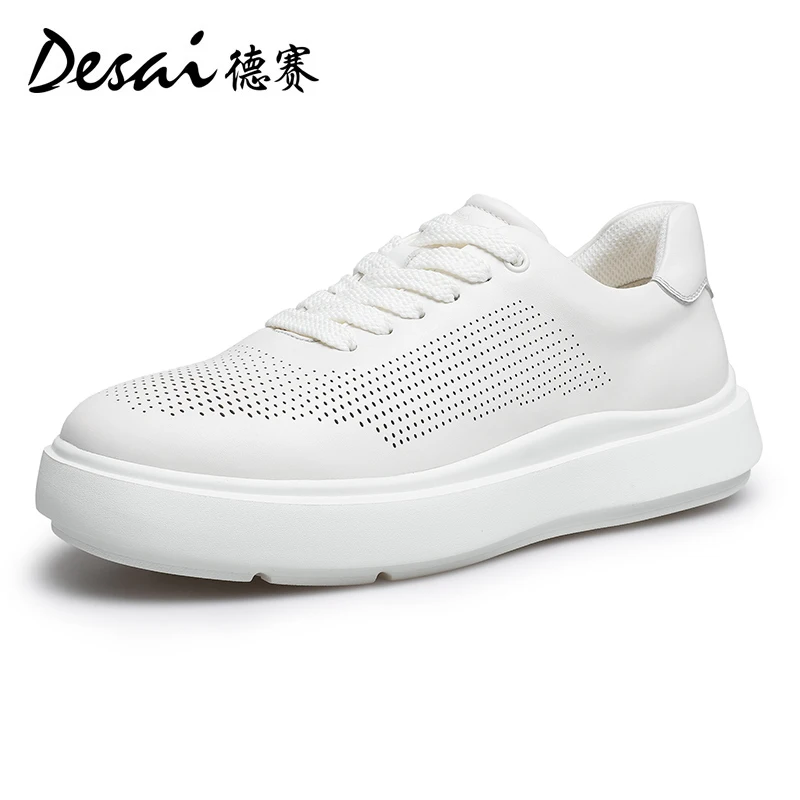 

DS3072 Desai Shoes Men's 2024 Summer Breathable Little White Shoes Men's Genuine Leather Lightweight Sports Shoes Thin Men's Cas