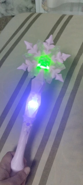 1pcs Children'S Magic Wand Toy For Daughter Christmas Birthday New Year'S Gift, Electric Luminous Music Princess Cane Xmas Dress photo review
