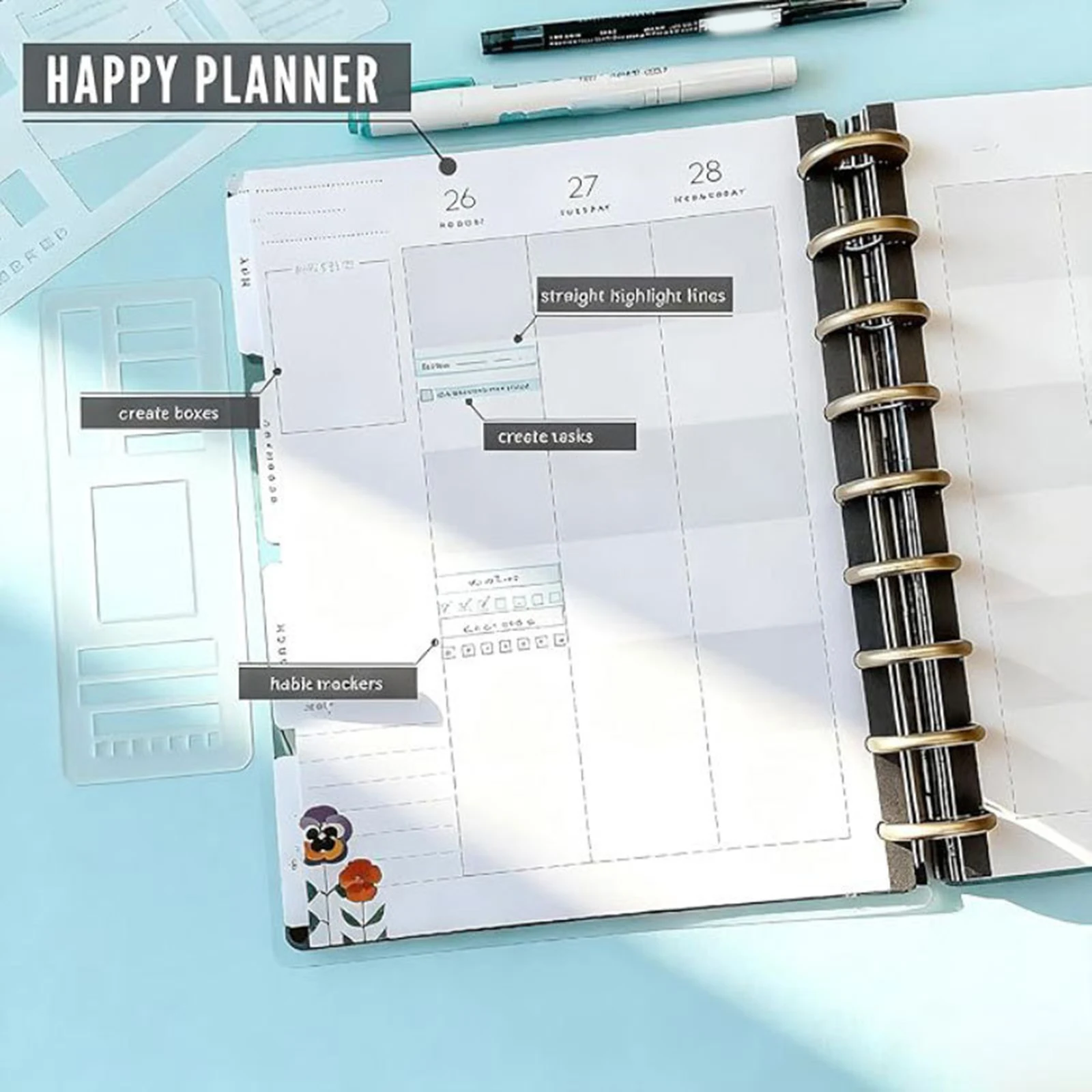 9 Pcs Journal Stencil Planner DIY Drawing Templates – BLING QUEEN