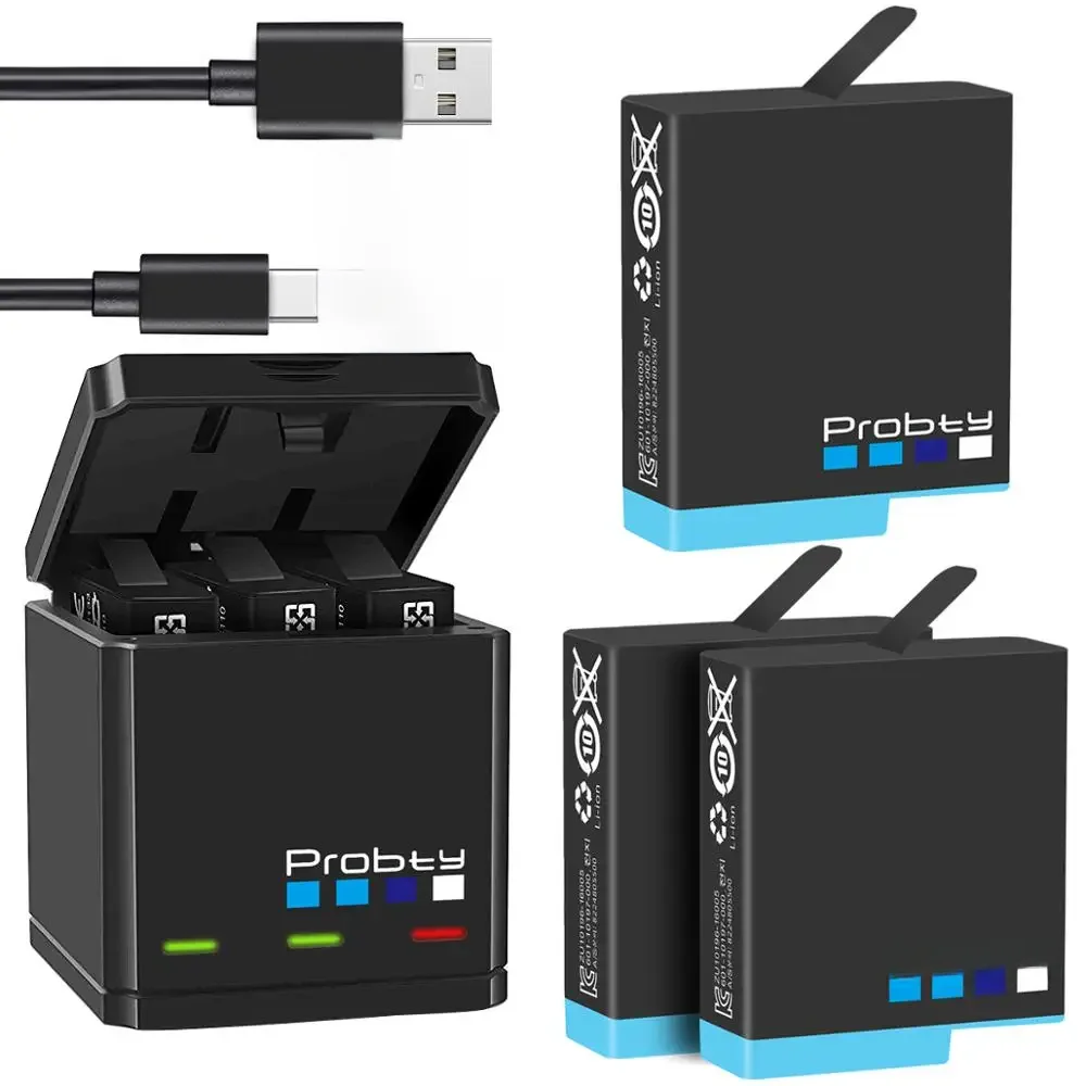 Oryginalna bateria Probty do GoPro Hero 8 Hero 7 Hero8 Black lub potrójna ładowarka do baterii kamery Go Pro Hero 8 z pełnym dekodowaniem. — zdjęcie produktu 7