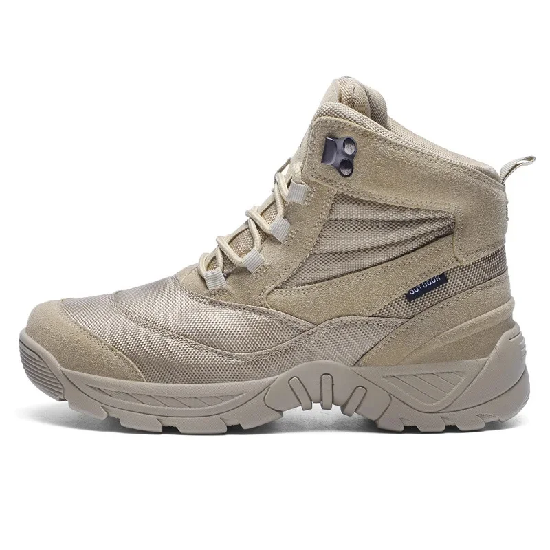 Combat Ankle Boots for Men Outdoor Light Casual Leather Shoes 2024 Luxury Men Shoes Male Waterproof Snow Boots High Top Sneakers — zdjęcie 2
