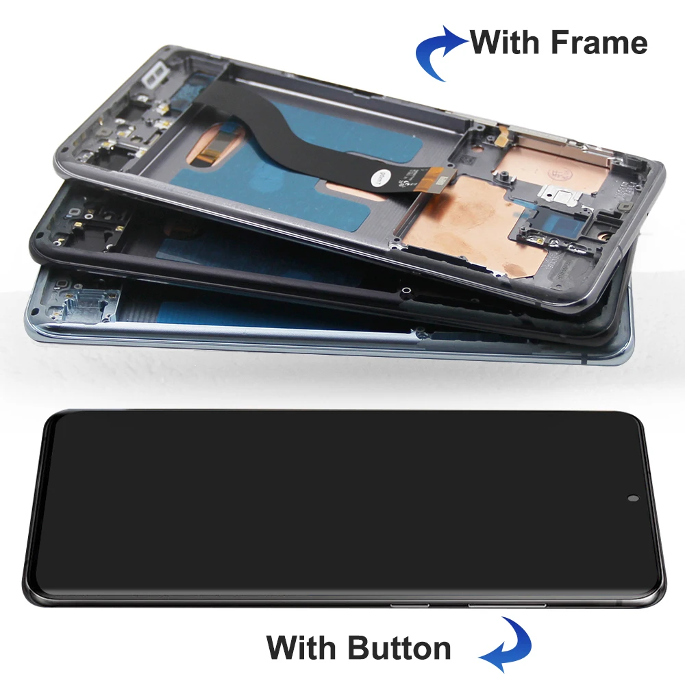 For AMOLED LCD with Frame Fingerprints For SAMSUNG S20 Plus LCD G985 G985F/DS Display Touch Screen Digitizer Assembly Replaceme