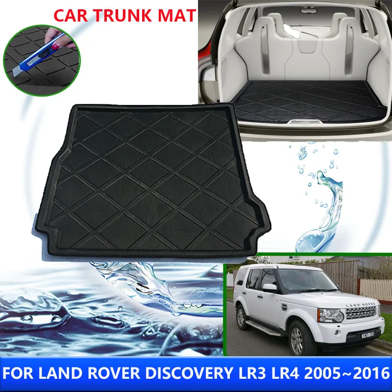 

Для Land Rover Discovery 3 4 LR3 LR4 L319 2005 ~ 2016 2008 2007 автомобильные задние накладки на багажник, авто водонепроницаемые противообрастающие коврики, аксессуары