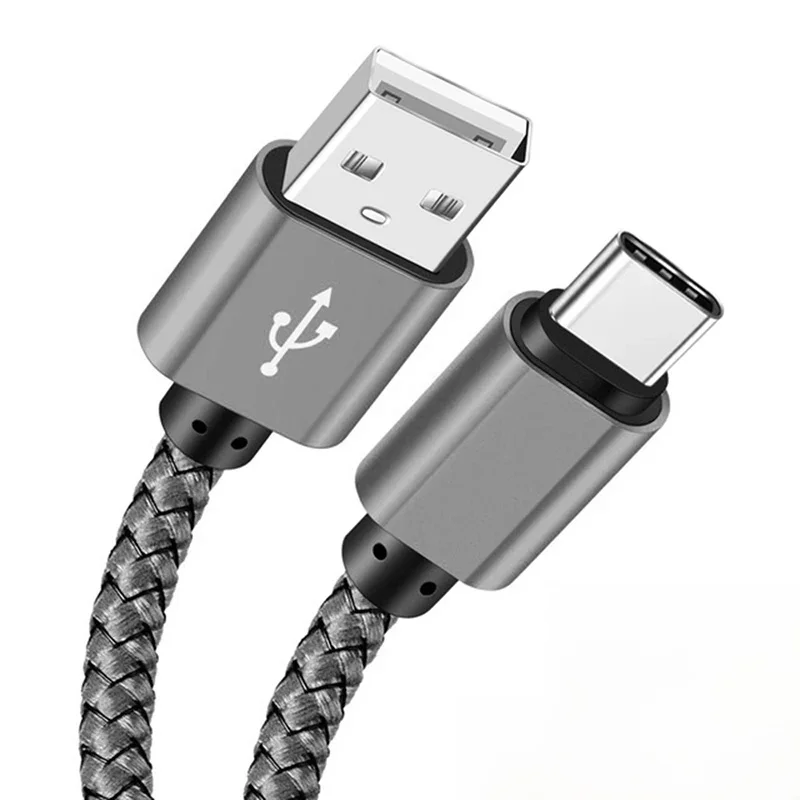 Câble de données en Nylon, chargeur rapide USB A à Type C, câble de chargement pour téléphone Huawei Samsung Android, dispositif de chargement TypeC 1M 2M 3M