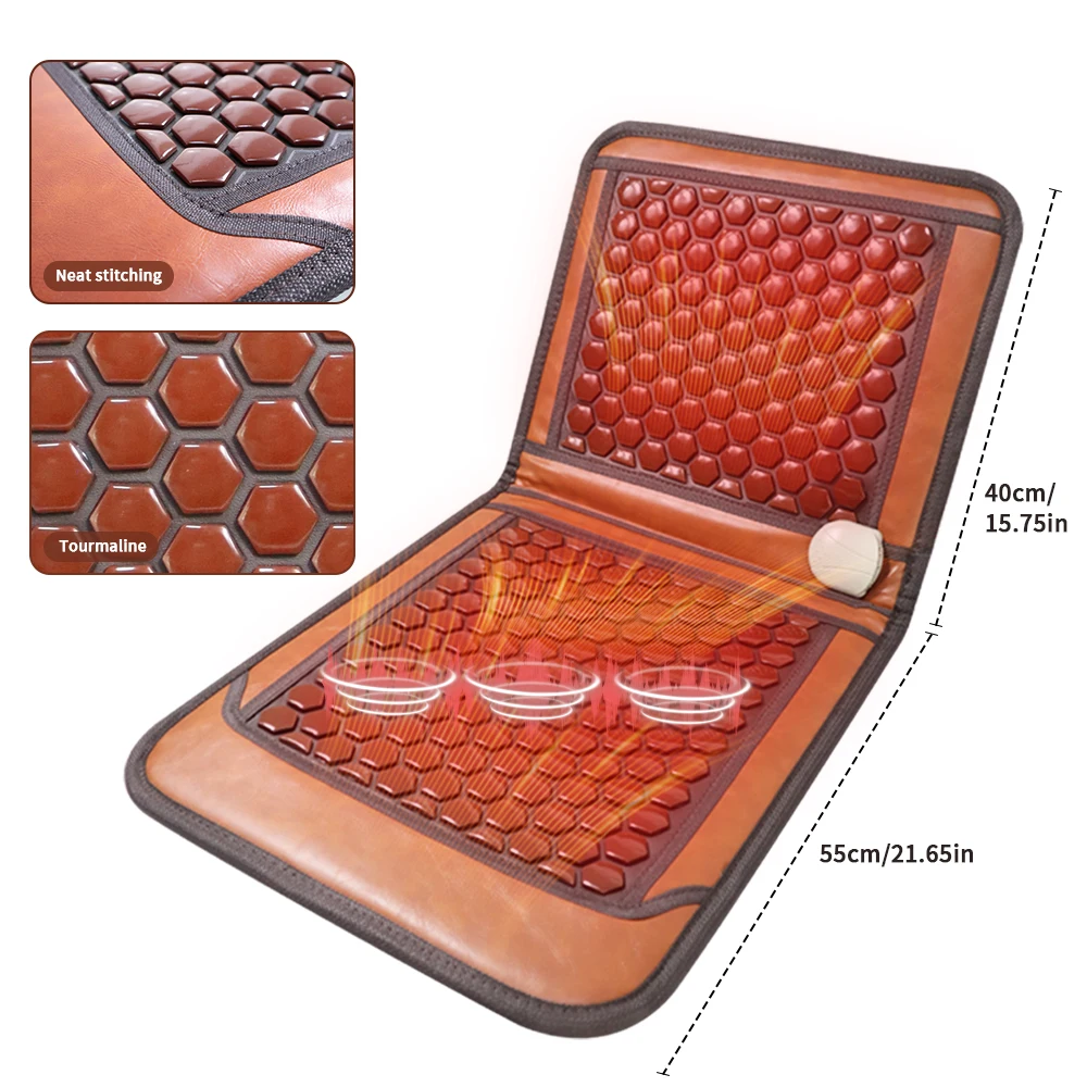 Natural Electric Stone Jade Massage Pad Tomalin Heating and Hot Stone Therapy Relieves Back Pain Foldable for Office