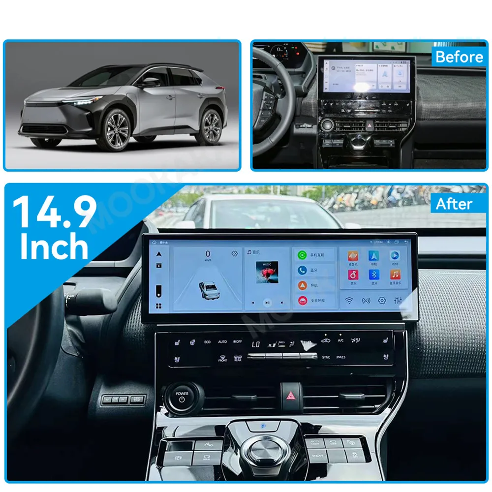 For Toyota BZ4X 2020 - 2022 Android Car Radio 2Din Stereo Receiver Autoradio Multimedia Player GPS Navi Head Unit Screen