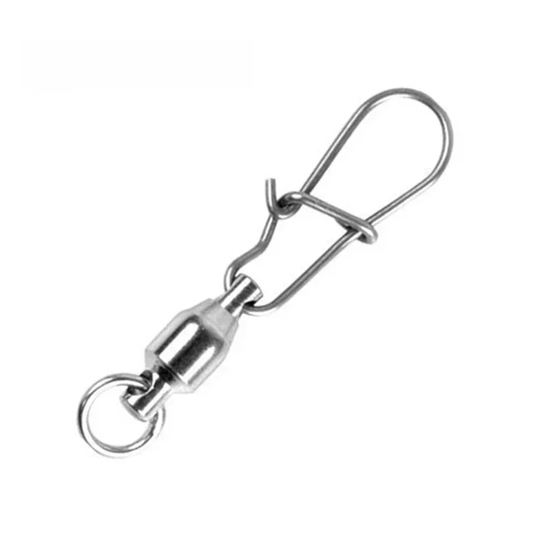 OUTKIT 10 sztuk/łożysko kulkowe krętlik wędkarski z ładnym zatrzaskiem srebrny twardy przynęta wędkarska ze stali nierdzewnej akcesoria do złączy — zdjęcie 2