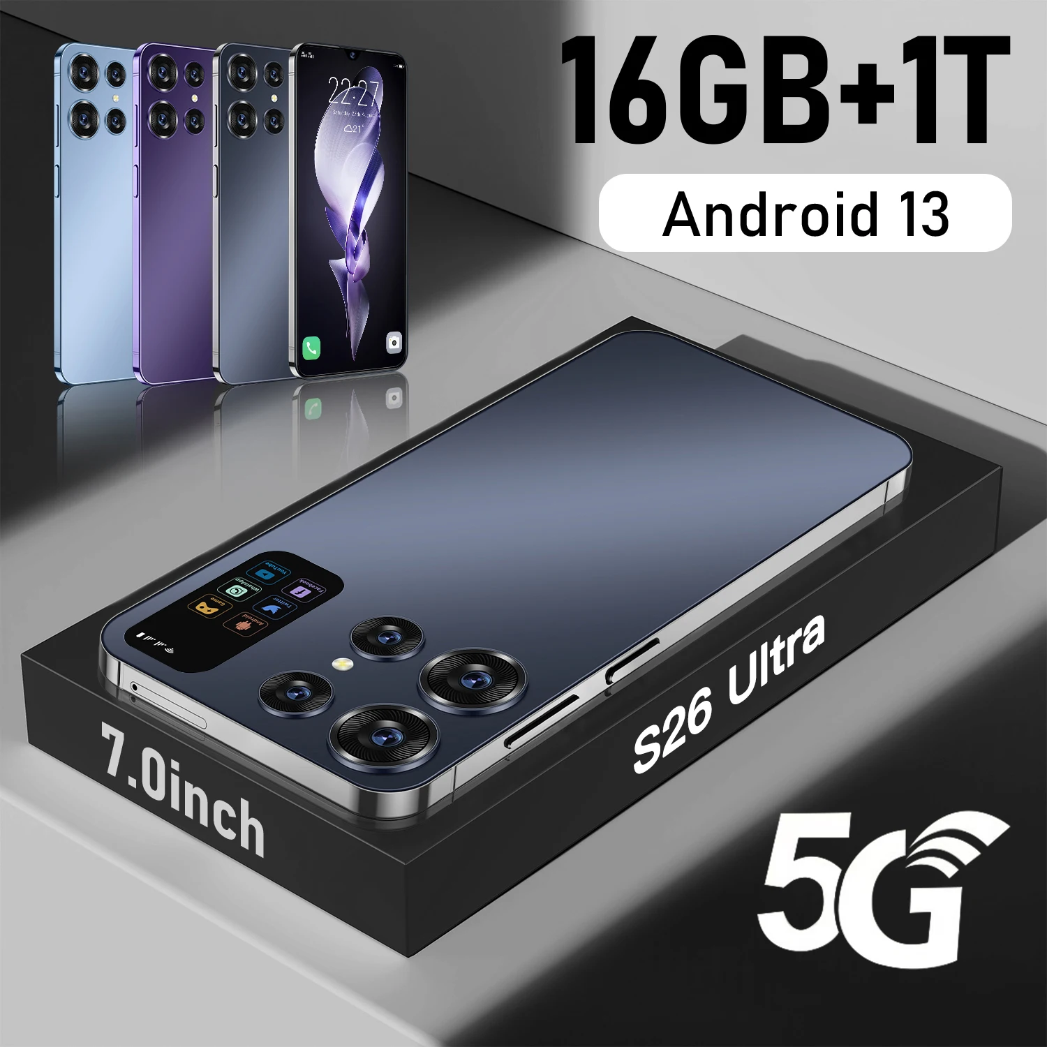 S26 Ultra 5G android smartphone Global Version 16G+1TB 7000mAh 48+72MP Qualcomm8 Gen 2 Network Cellphone Mobile Phone cheap