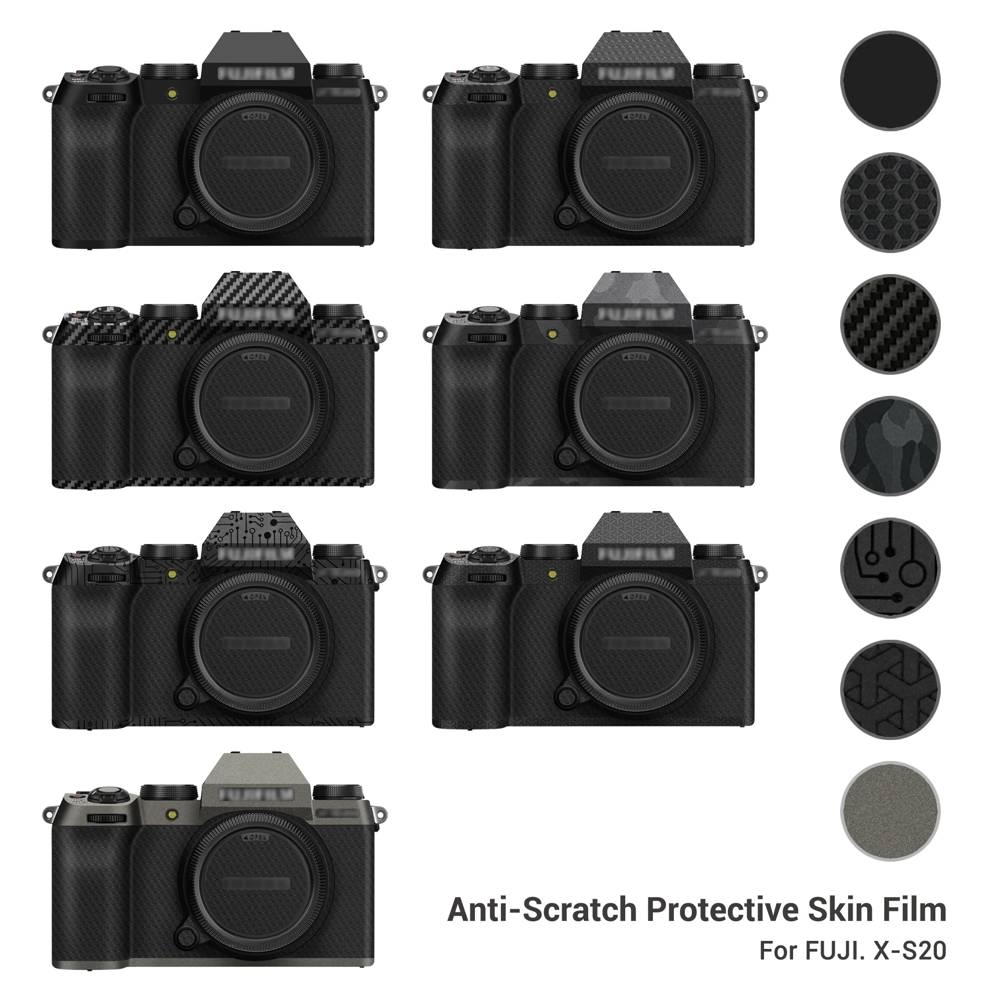 JJC Anti-Scratch Anti-Wear Camera Skin Cover Protector Film dla Fuji Fujifilm X-S20 XS20 bezlusterkowy aparat ochrona ciała