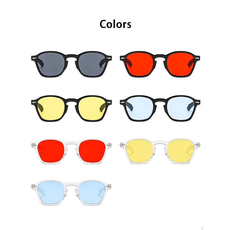 Retro Round Sunglasses for Men Women Square Vintage Sun Glasses Yellow Red Classic Driver Shades Luxury Ladies Eyewear UV400