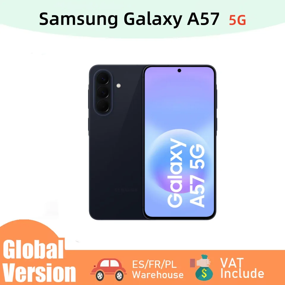 Smartphone Samsung Galaxy A57 5G 256 Go avec IA, écran Super AMOLED 6,7" 120 Hz, étanche IP68, batterie 5000 mAh, processeur Exynos 1680, appareil pho