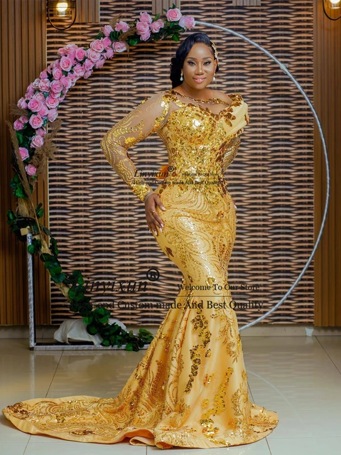 Robe de soirée dorée longue sales