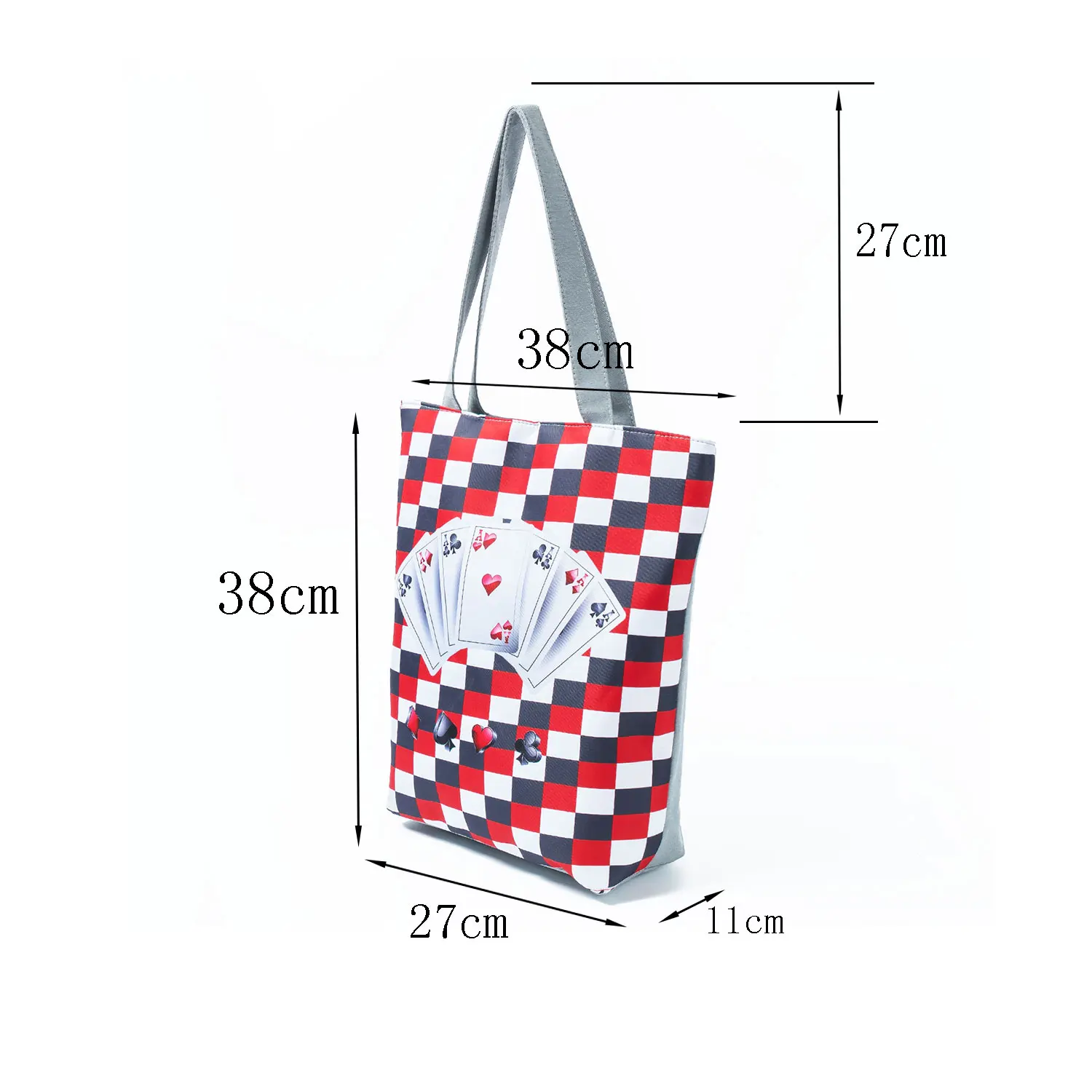 Playing Cards Women's Handbags Foldable Cartoon Eco Totes Daily Casual Bags Geometry High Capacity Graphic Female Shopper Bag