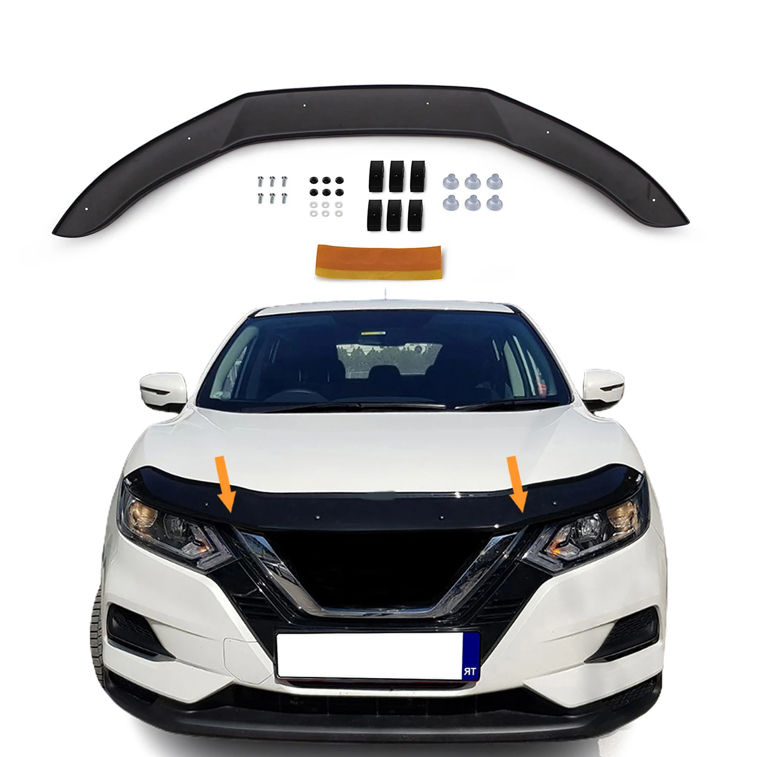 Hood Deflector Guard for Nissan Qashqai (2017+) Bug Shield Bonnet Protector / 4 mm thickness and ultra-durable material