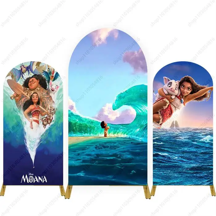 

Moana Princess Theme Circle Backdrop Photo Background Round Photo Kids Birthday Party Event Plinth Ocean Covers Studio Props