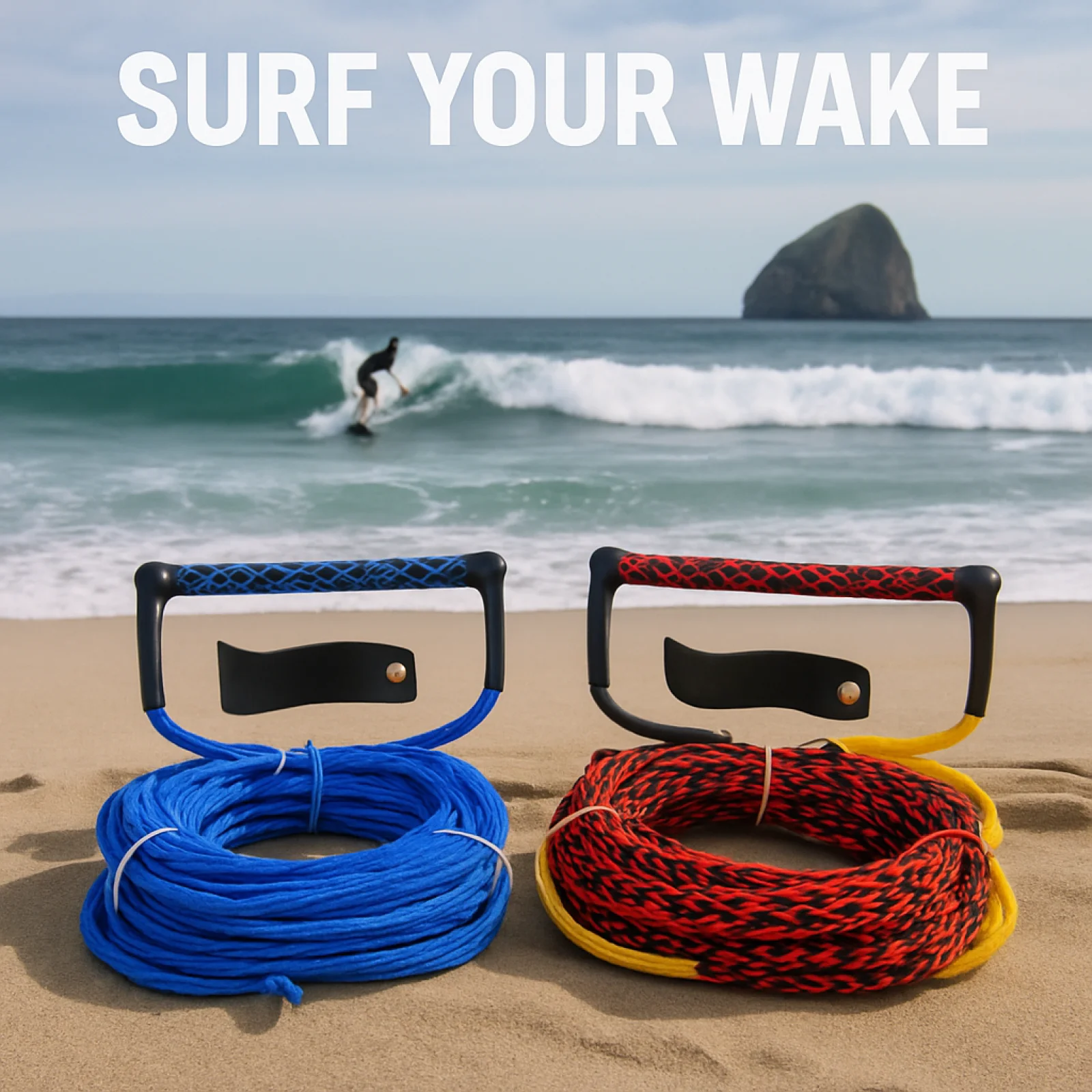 Water Ski Rope 23M with Handle Boat Surfing Rope Multipurpose Wakeboard Rope Comfortable Gripping Multifunctional Water Sports