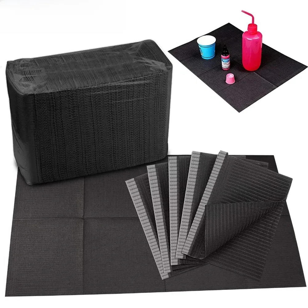 Tampon de nettoyage de tatouage jetable, 250/125/50/10 pièces, bavoirs de tatouage, couvertures de Table, tampon propre, serviettes dentaires pour patients, accessoires de tatouage