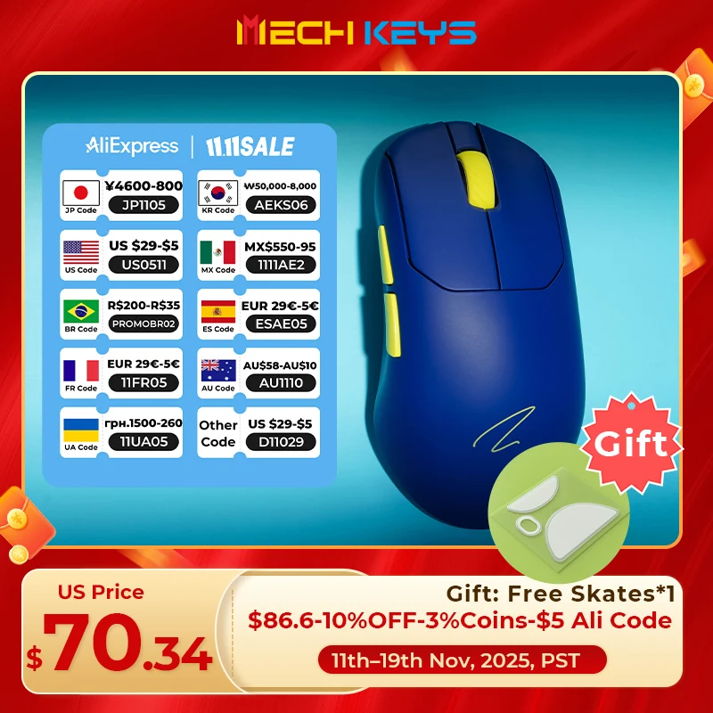 

Zaopin ZPW PAW3395 PAW3950 8K Three-mode Wireless Gaming Mouse 26000DPI/30000DPI 47g Lightweight Custom PC Esports Mice