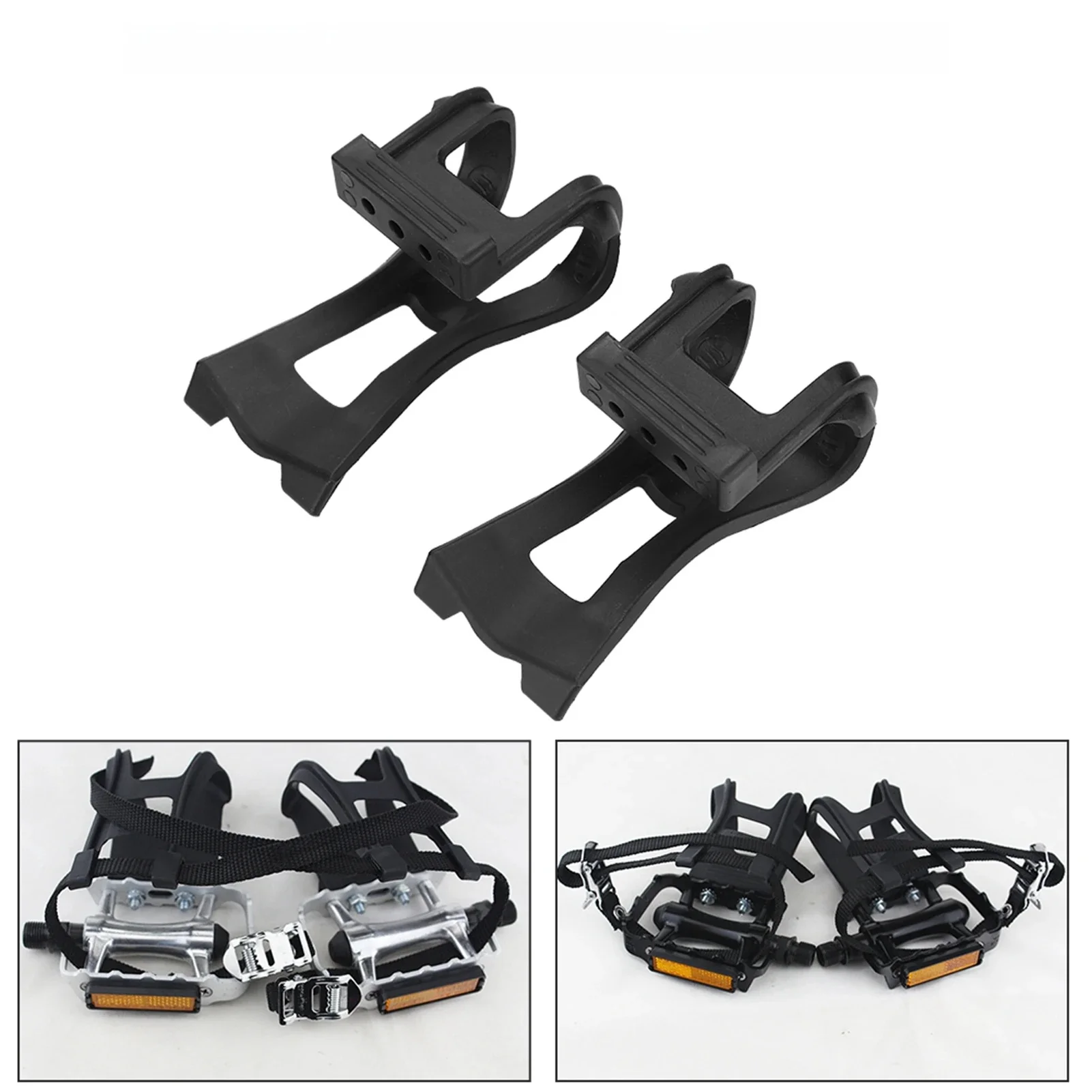 AliExpress Qiilu Bike Pedal Belt Plastic Black Adjustable Bike Pedals Straps Anti slip Toe Clip Belt Accessory Bike Pedal Fixed Straps