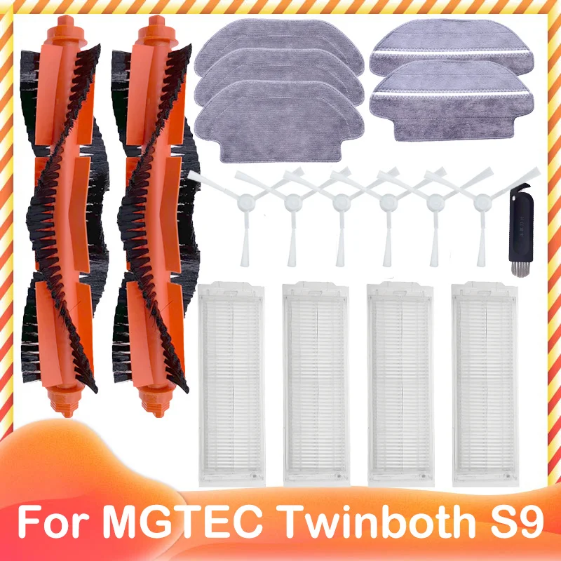 

Replacement Parts for MGTEC Twinboth S9 (엠지텍 트윈보스 S9) Robot Vacuum Cleaner Spare Hepa Filter Main Side Brush Mop Rag Cloth