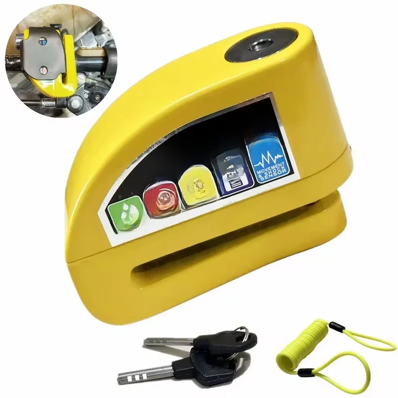 AliExpress NONE Motorcycle Bicycle Lock Alarm Protection Padlock Waterproof Brakelock with Keys Safety Anti-Theft Scooter Wheel Disc Brake Lock
