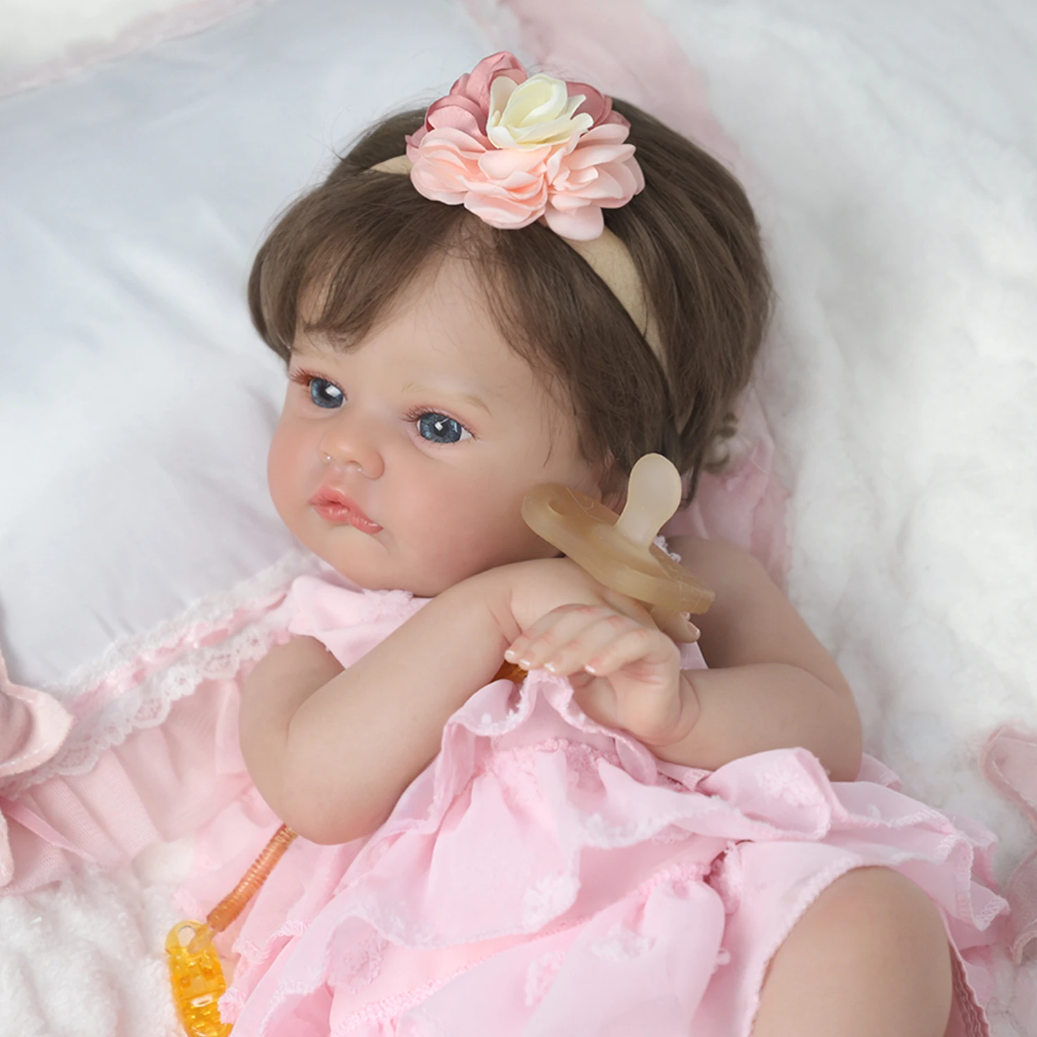 دمية طفلة تولد من جديد نابضة بالحياة مقاس 20 بوصة مع جسم من القماش الناعم وأطراف الفينيل هدية واقعية لحديثي الولادة للأطفال #4