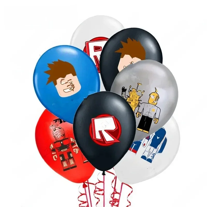 Roboter Latex Ballons 12 Zoll Ballon Pixel loxed Alles Gute zum Geburtstag Dekoration Mädchen Ballon Set Kinder Luft Globos Zubehör