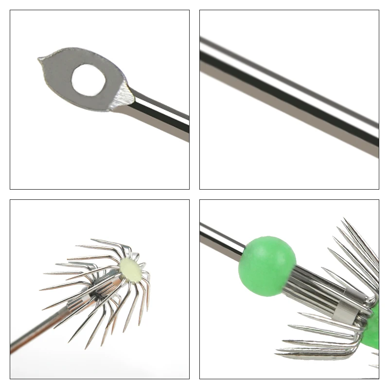 LETOYO 2PCS 9-17.5cm stainless steels squid jigs hook live LURE cuttlefish Umbrella Hook fishing accessories for squid fishing