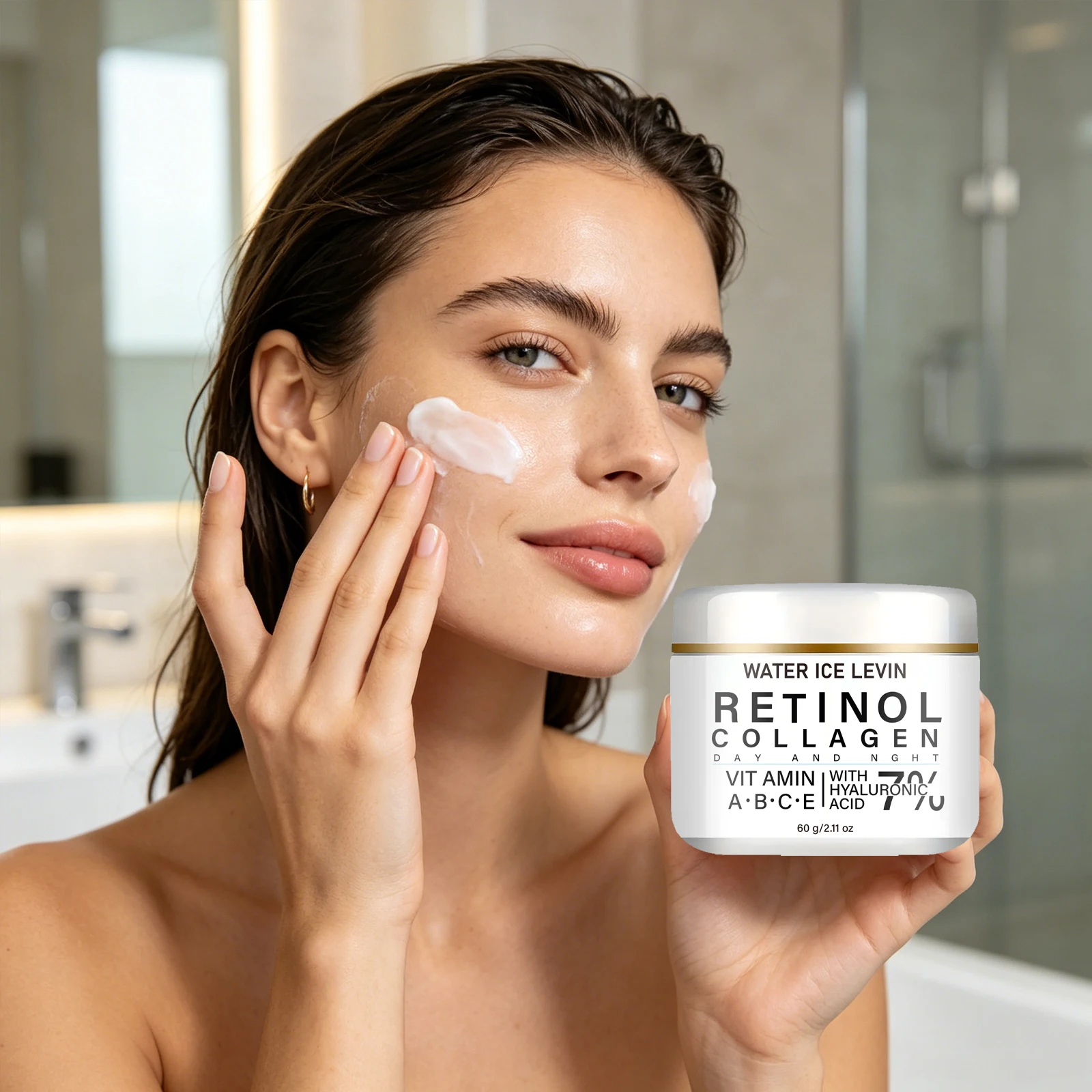 WATER ICE LEVIN Retinol Collagen Hyaluronic Acid Face Cream 60g Multi‑Vitamin Moisturizing Nourishing Gentle Daily Skin Care