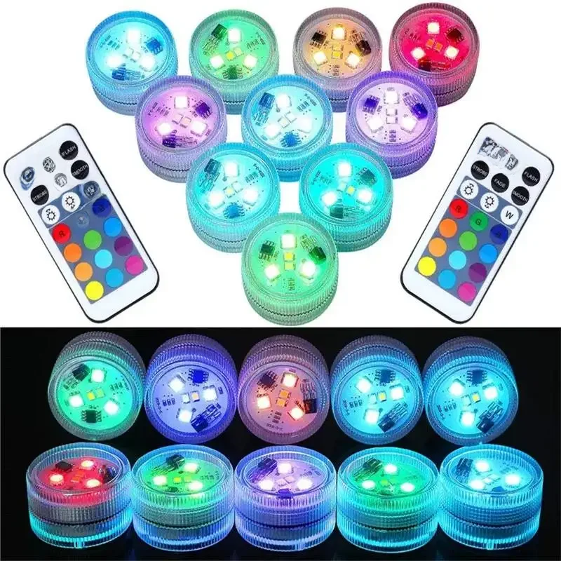 3leds RGB Led Tauch Licht Unterwasser Nacht Lampe Batterie Betrieben Garten Schwimmbad Licht für Hochzeit Party Vase Schüssel