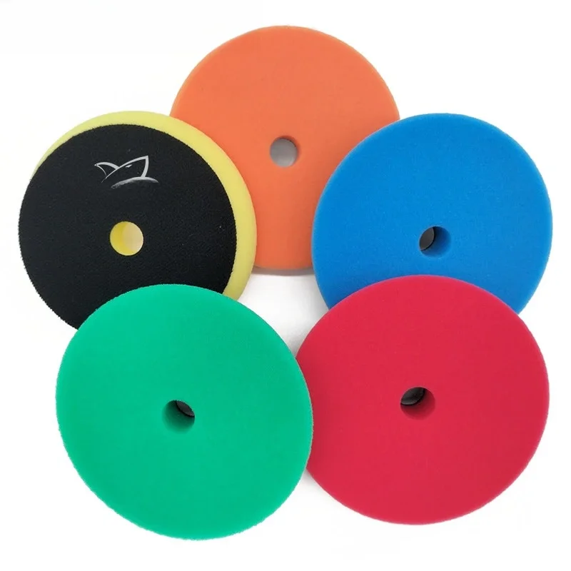 Sharkfox 5 "/6" 125mm/150mm Auto Polijsten Duitsland Spons Buffing Polijstmachine Pads Gladde Buffer Pad Verwijdert Kras Voor Polijsten - afbeelding 2
