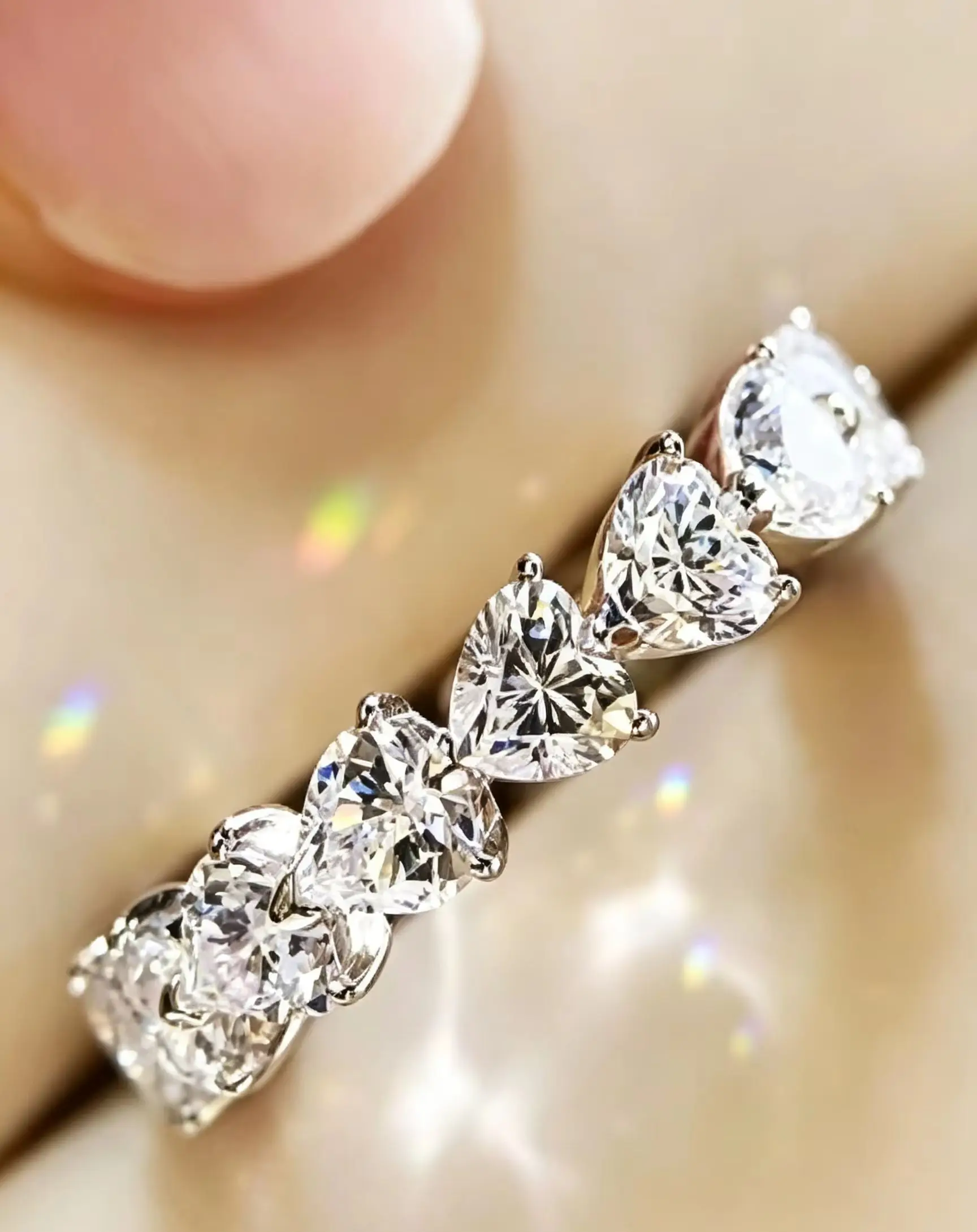 PT950  3.26ct Heart‑Shaped Ring Cut Lab Created Diamond CVD NGTC Certificate Loose Stone Custom Jewelry