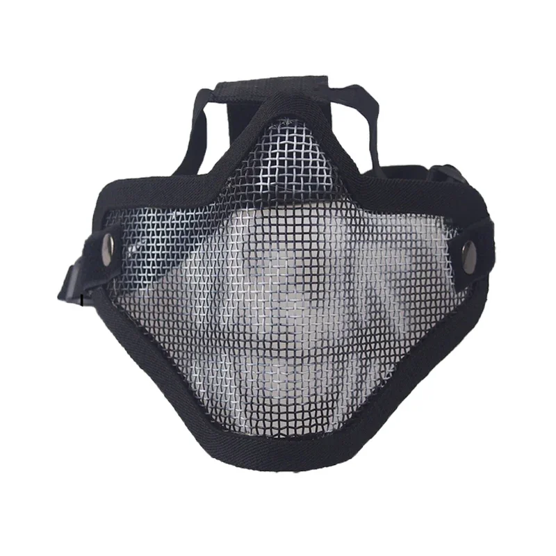 AliExpress Airsoft Mask Half Lower Face Metal Steel Net Mesh Mask Cycling Tactical Hunting Protective CS Shooting Breathable Half Face Mask