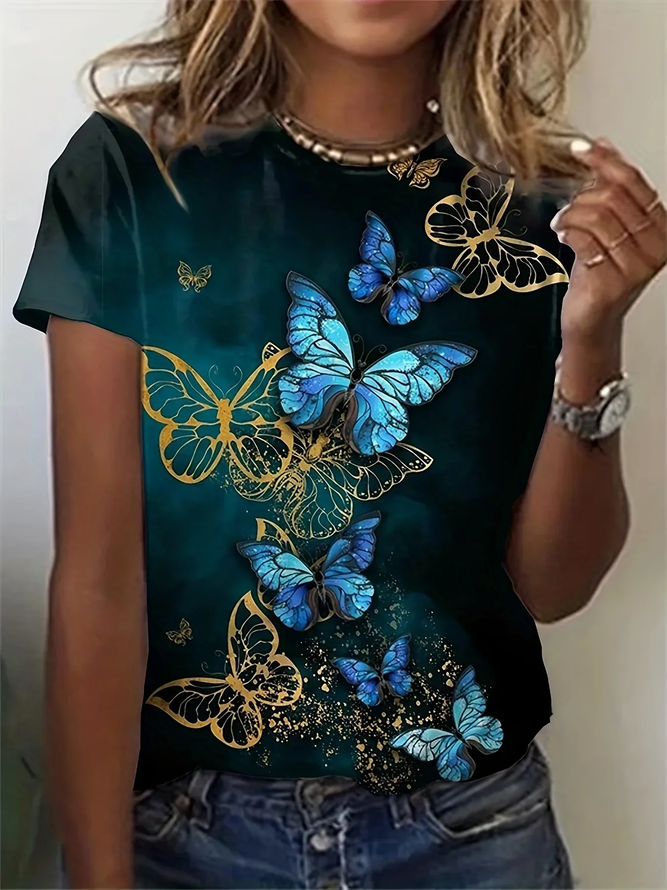 Plus Size Elegancka koszulka damska na co dzień Modna luźna koszulka Kobieta Temperament T-shirt z długim rękawem Wakacyjne weekendy — zdjęcie 2